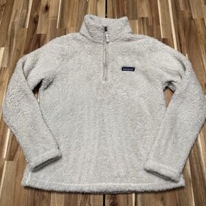 Patagonia Los‎ Gatos Pullover Womens S Light Gray 1/4 Zip Fleece Sherpa Outdoor